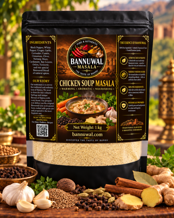 Bannuwal Chicken Soup Masala Product Display Chicken Soup Masala