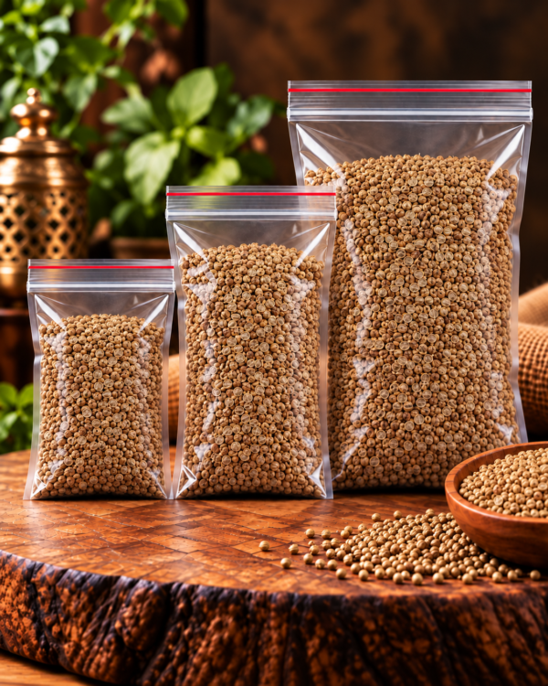 Coriander Seeds in Rustic Zip Bags Coriander Seeds