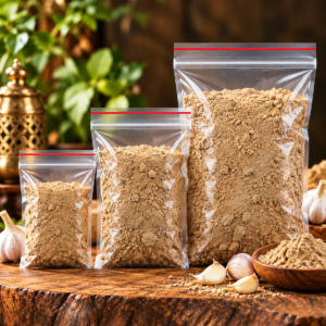 Rustic Garlic Powder Bag Display Garlic Powder