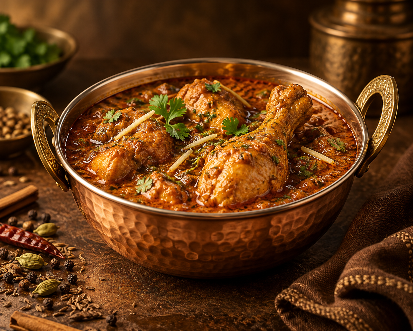 Delicious traditional chicken salan